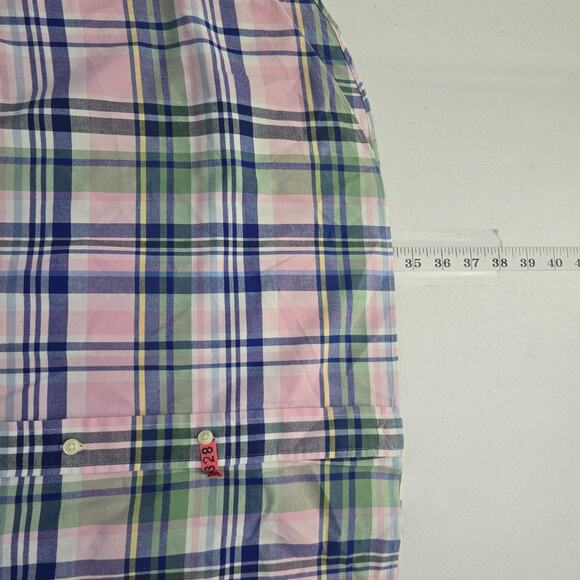 Ralph Lauren 3XB short sleeve button down shirt plaid multicolor mens 6645 - Picture 5 of 7